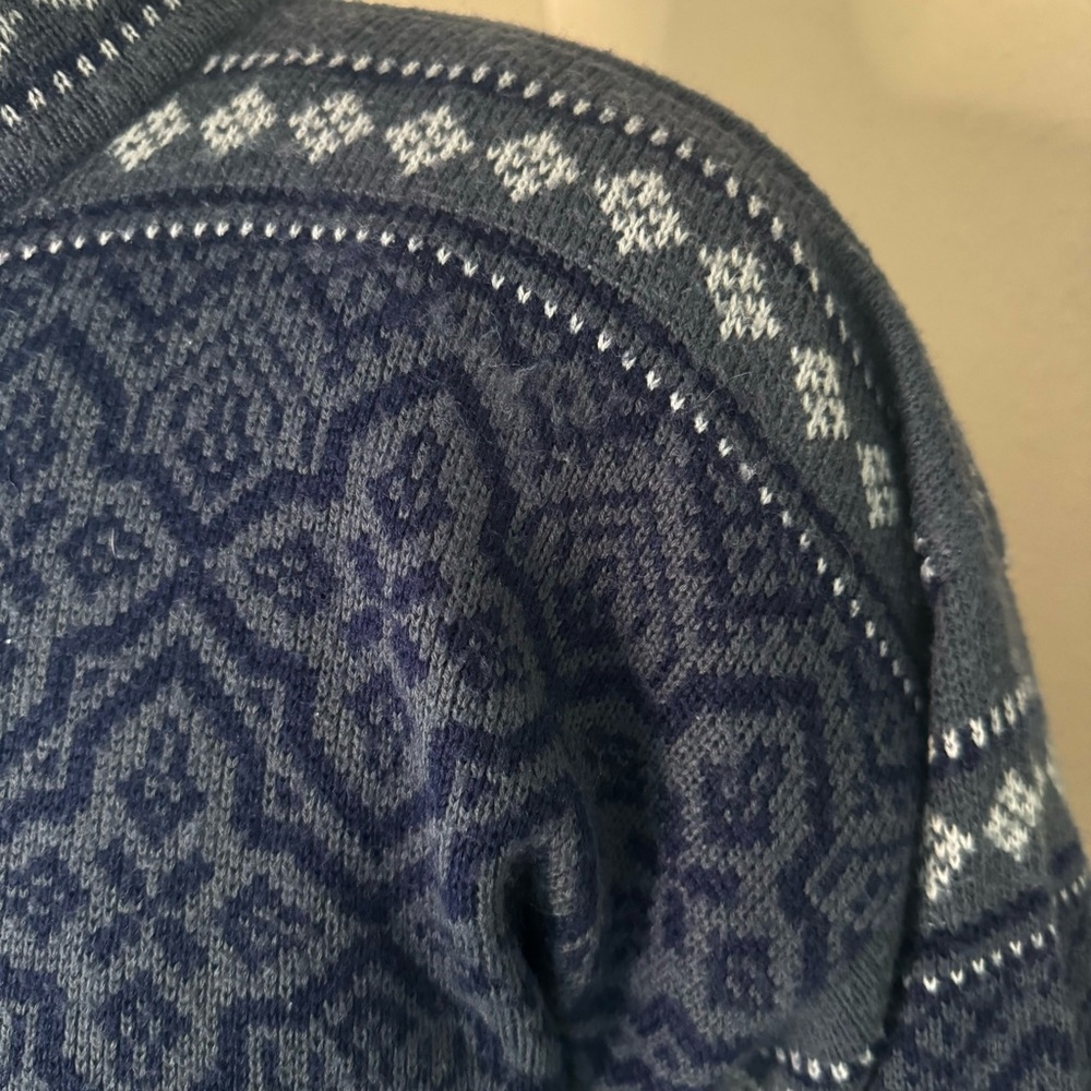 MEISTER Vintage Ski Sweater Half Zip Wool Blend Nordic Fair Isle Warm Winter XL - Picture 7 of 14
